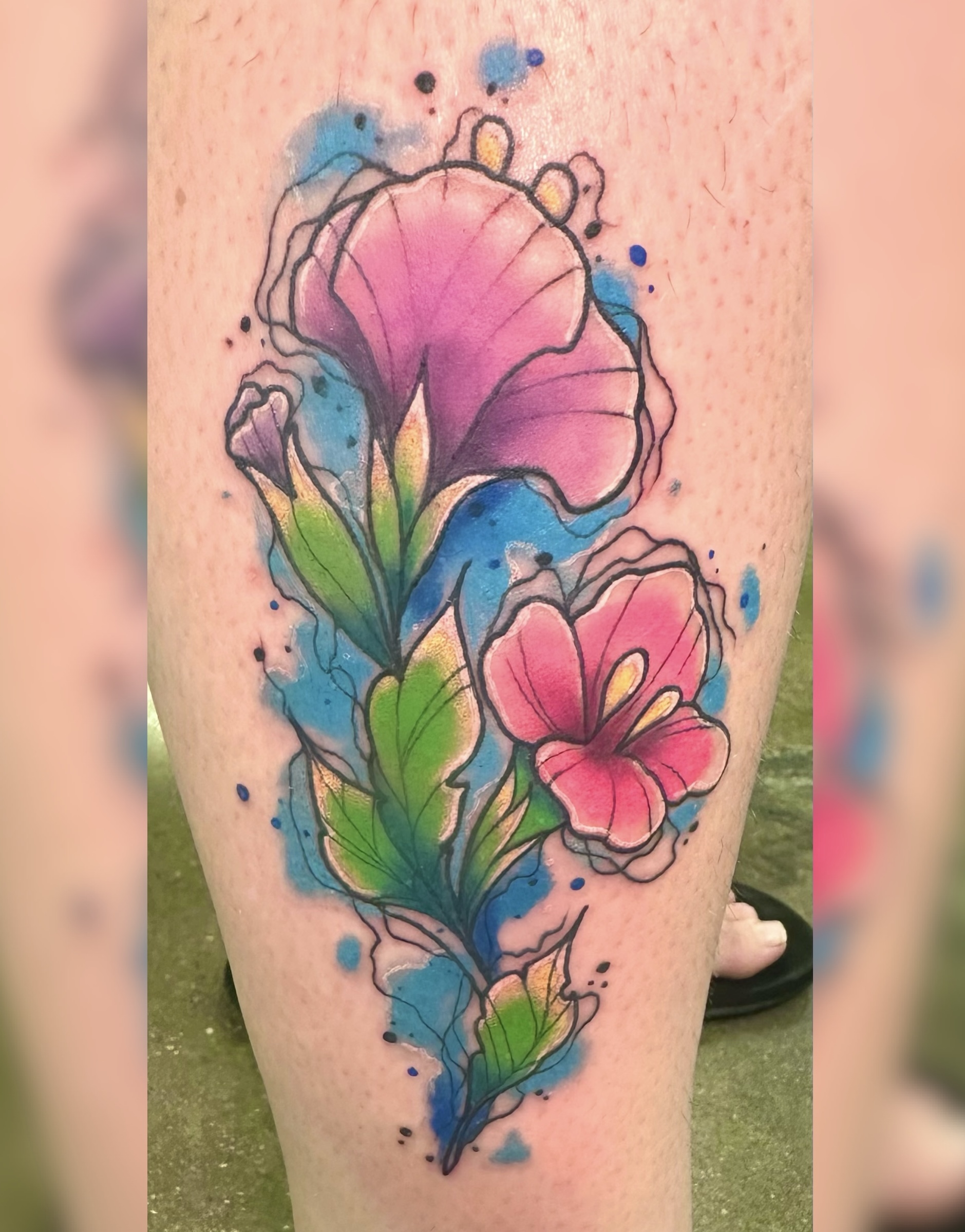 Watercolor tattoo by Ashley Wood - Cursed Ink Society artistry